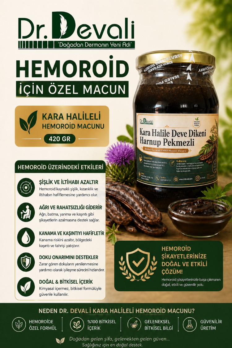 Dr.Devalı Hemoroid Basur Rahatsızlığına Kara Halileli Bitkisel Macunu 420 Gr