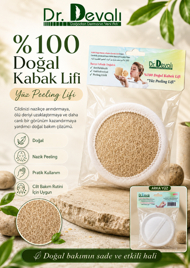 Dr.Devalı Yüz Peeling için Kabak Lifi Bandajlı