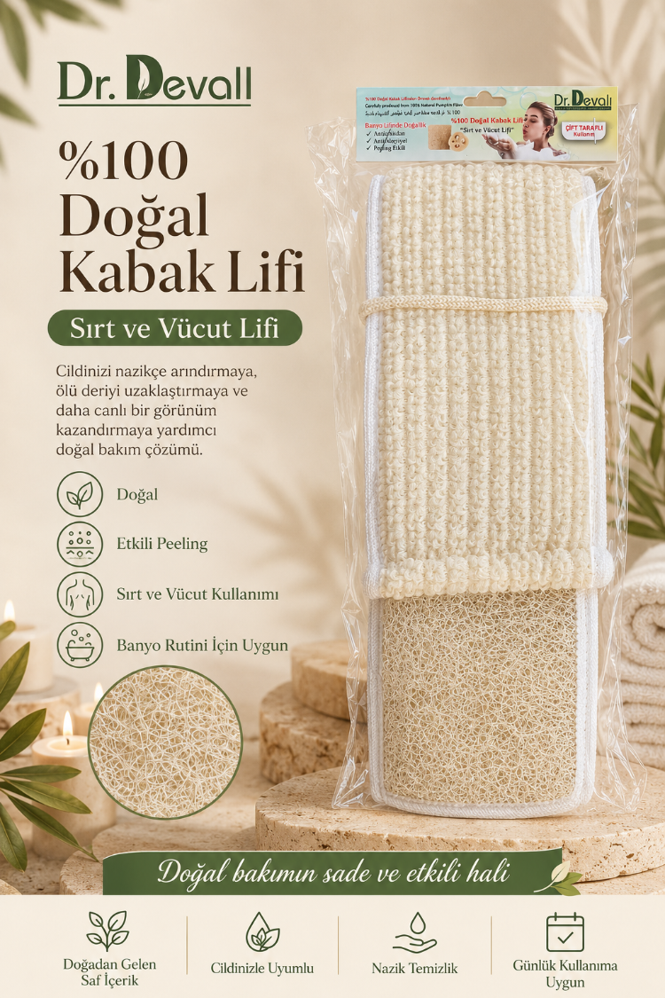 Dr.Devalı Kabak Lifi Sırt ve Vücut için (Loofah)