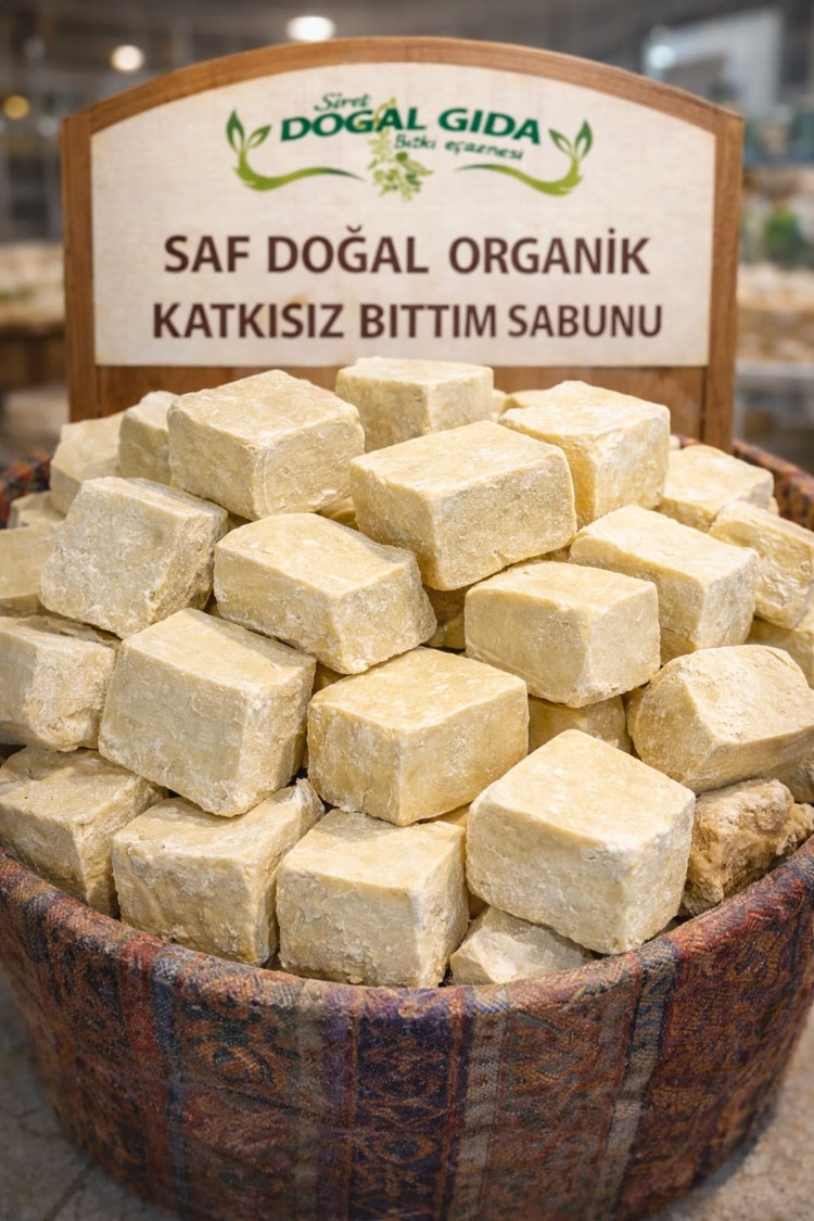 %100 Doğal El Yapımı Saf Bıttım Yağından Bıttım Sabunu 1 KG(Siirt Doğal Gıda)