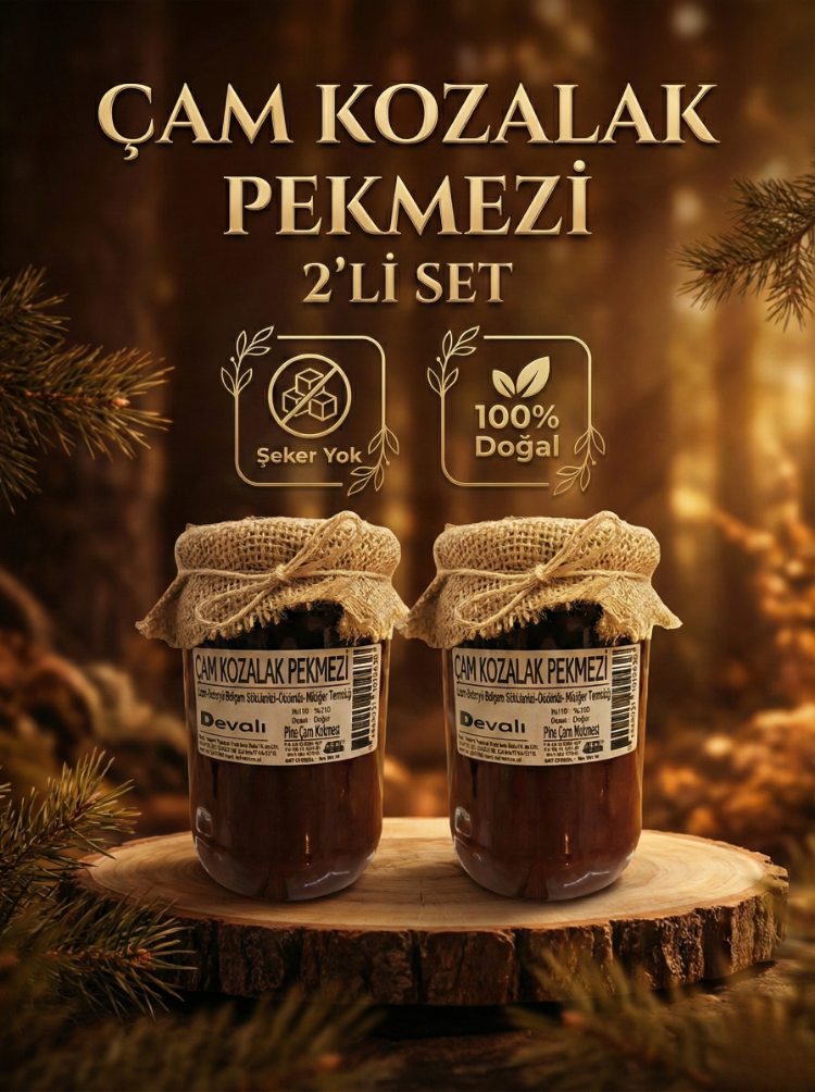 2 Adet Dr.Devalı Doğal Çam Kozalak Pekmezli Özel Karışım(Şekersiz) 800 g