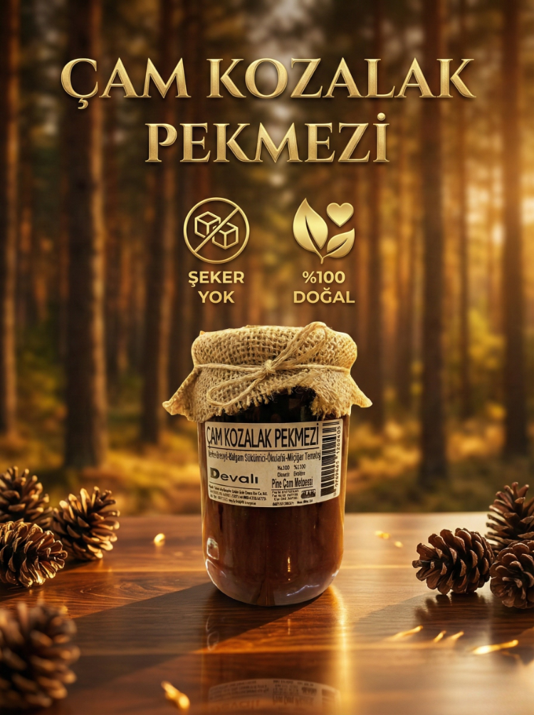 Dr.Devalı Çam Kozalak Pekmezli Özel Karışım 800 gr (Koruyucu Strafor Özel Ambalajlı)