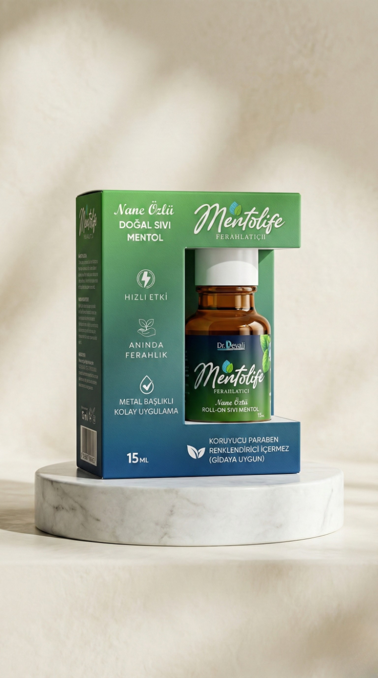 Dr.Devalı Mentolife Organik Sıvı Mentol Roll On Metal Masaj Başlık 15 ml