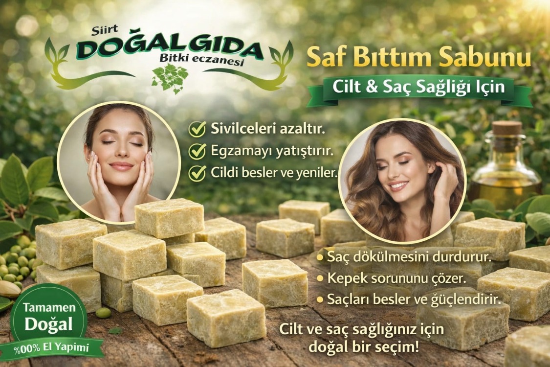 %100 Doğal El Yapımı Saf Bıttım Yağından Bıttım Sabunu 1 KG(Siirt Doğal Gıda)