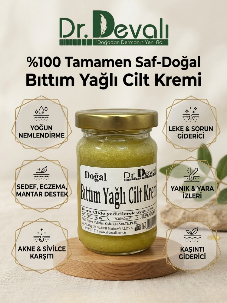 Dr.Devalı %100 Doğal içerikli Bıttım Yağlı Özel Karışım Cilt Kremi 90 Gr