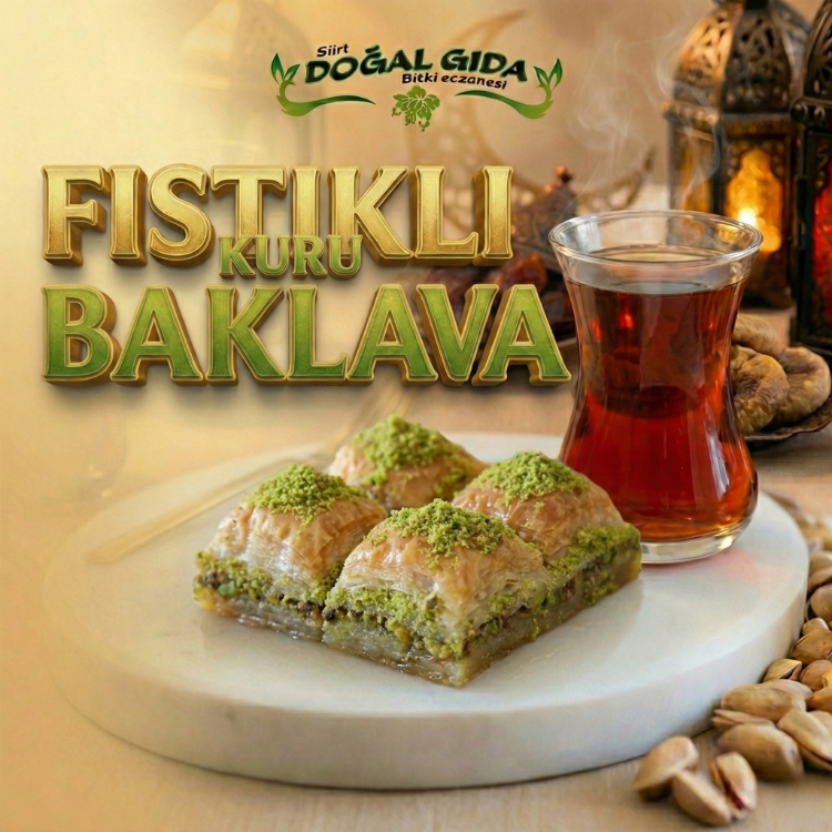 Siirt Doğal Gıda Taze Fıstıklı Baklava Kuru 500 GR