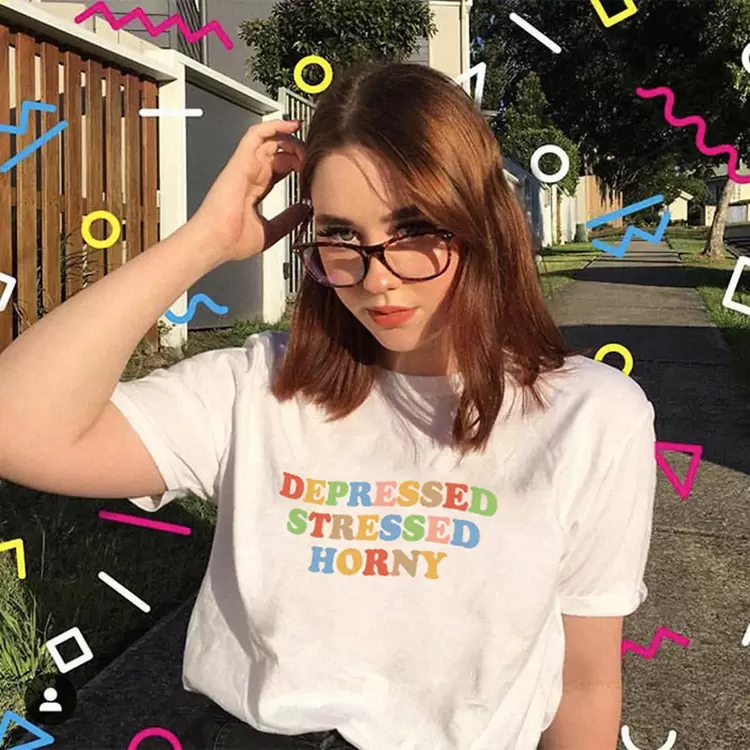 Depressed Stressed Horny T-Shirt