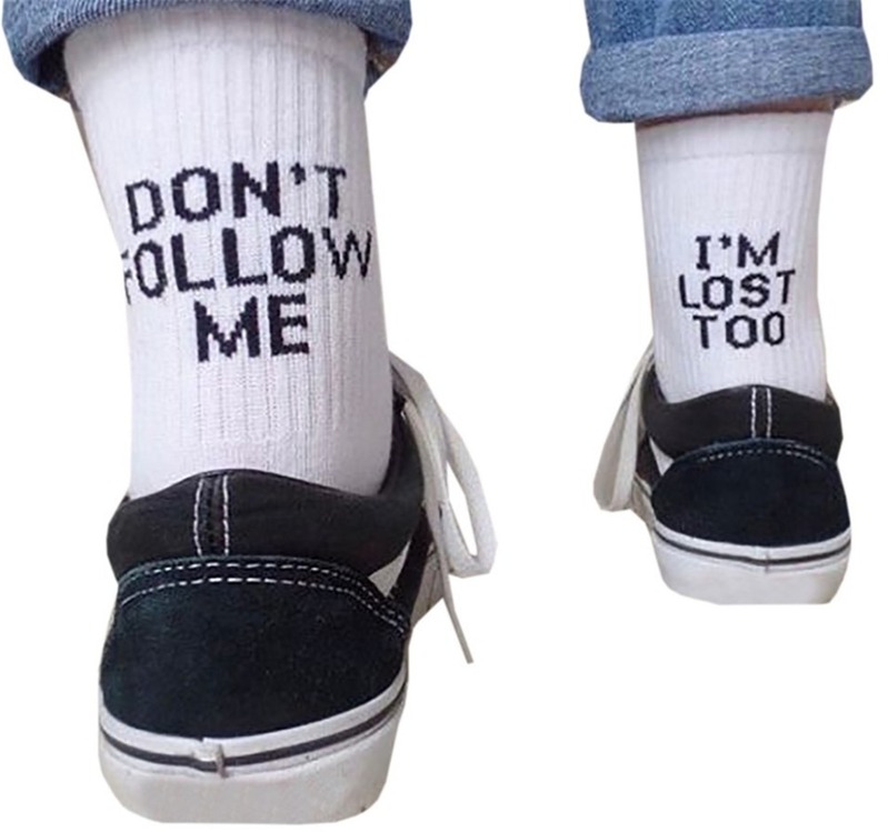 Don't Follow Me I'm Lost Too Çorap (3 Çift)