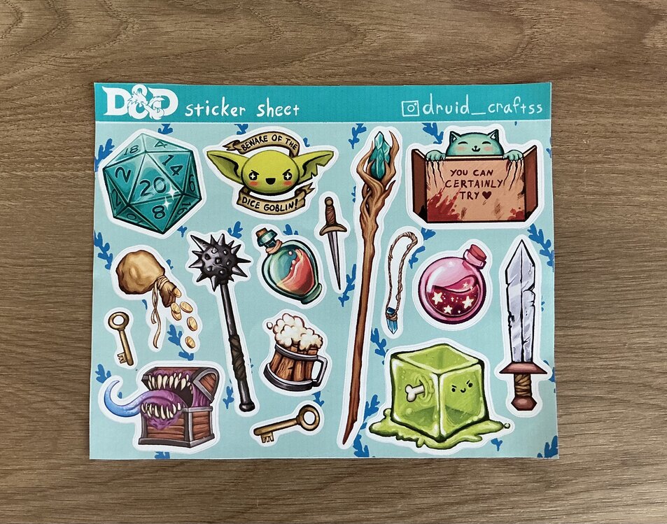 DnD sticker sheet