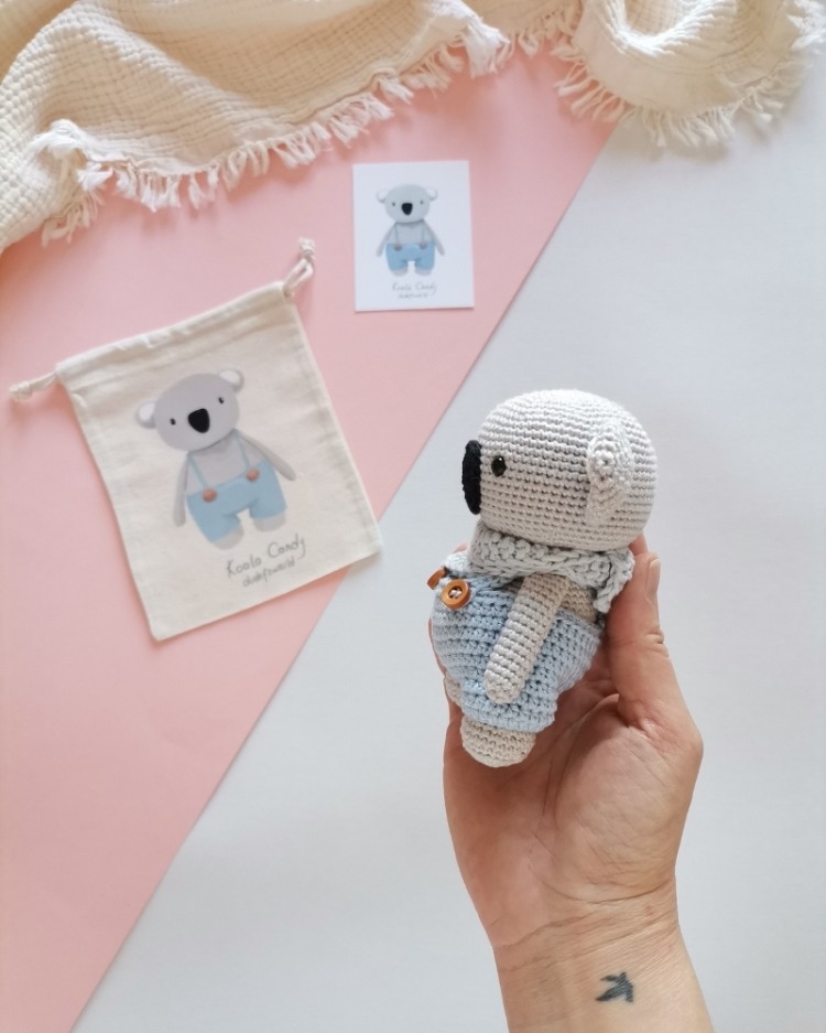 Amigurumi Erkek Koala Candy Oyuncak