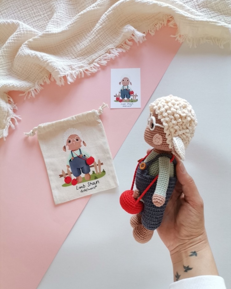 Amigurumi Kuzu Shaun Oyuncak Seti