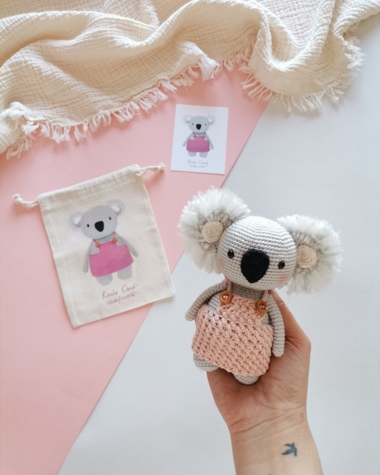 Amigurumi Kız Koala Candy Oyuncak