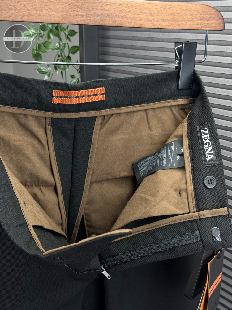 Zegna Orjinal Etiketli Kumaş Pantolon Siyah