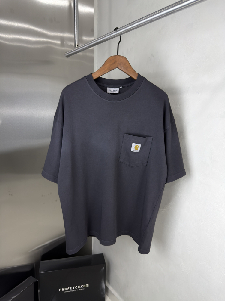 Carhartt Oversize Yıkamalı T-Shirt Siyah (Orjinal)
