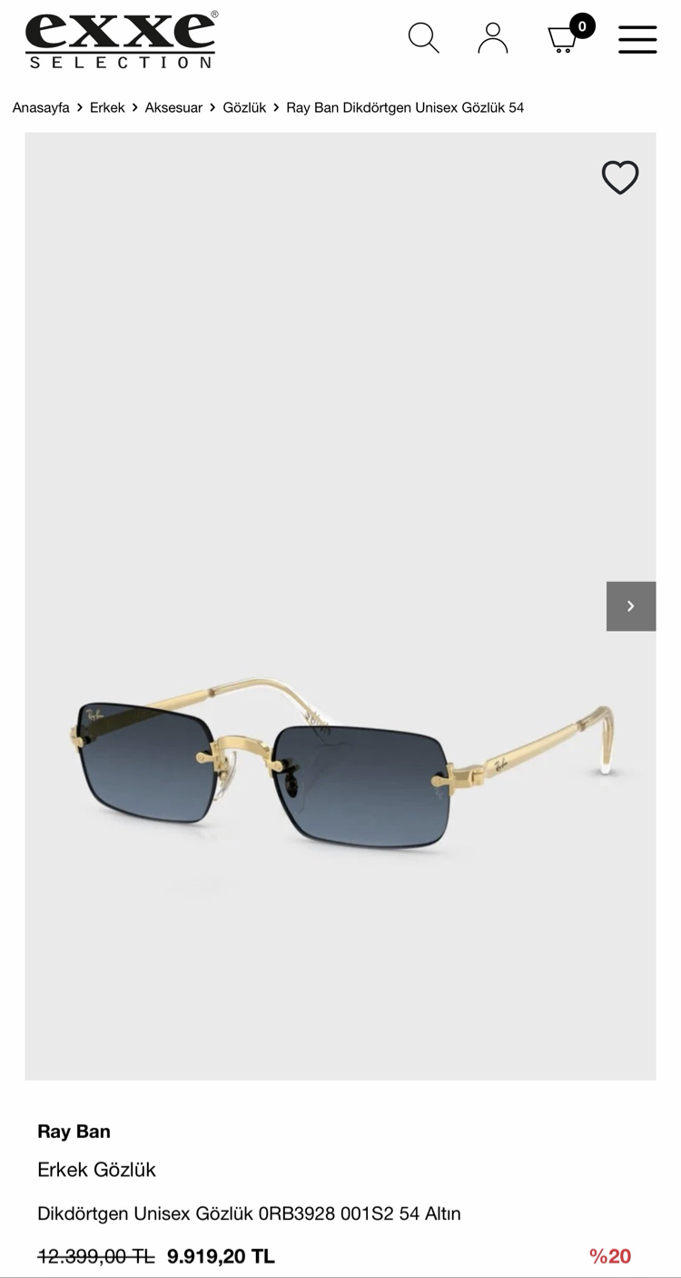 Ray-Ban Polarize Gözlük Gold