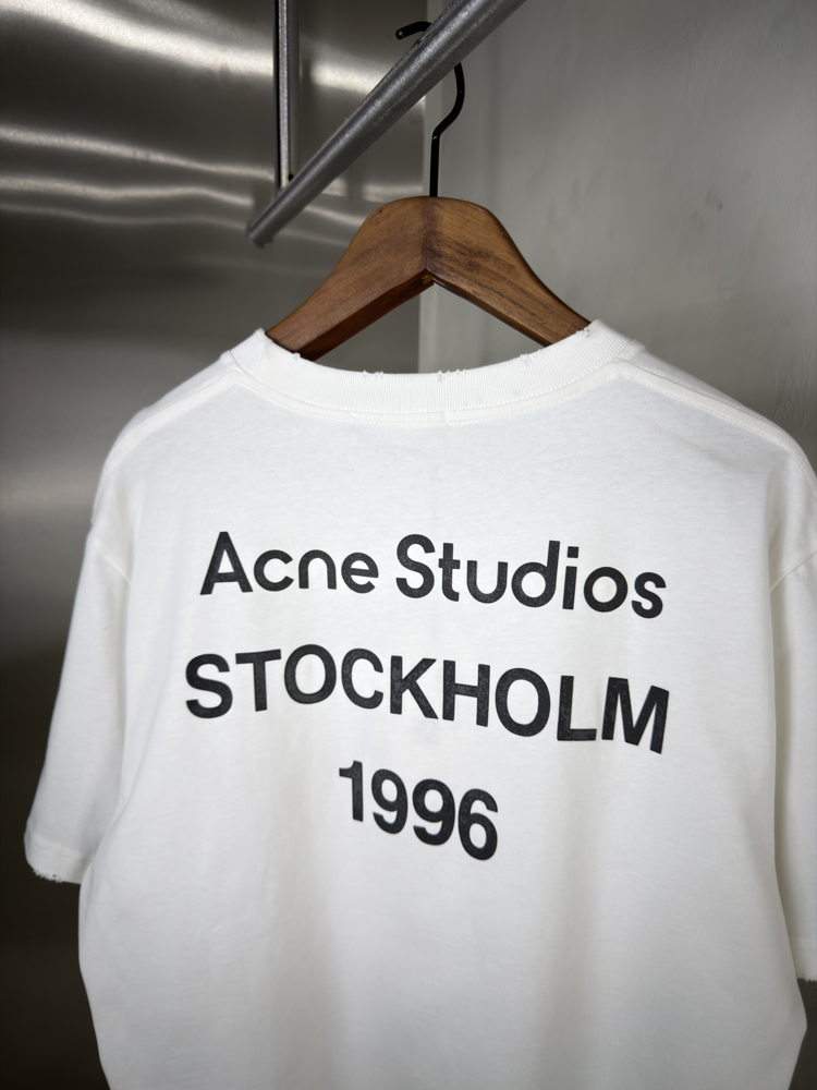 Acne Studios Orjinal Etiketli T-Shirt Beyaz (Oversize)