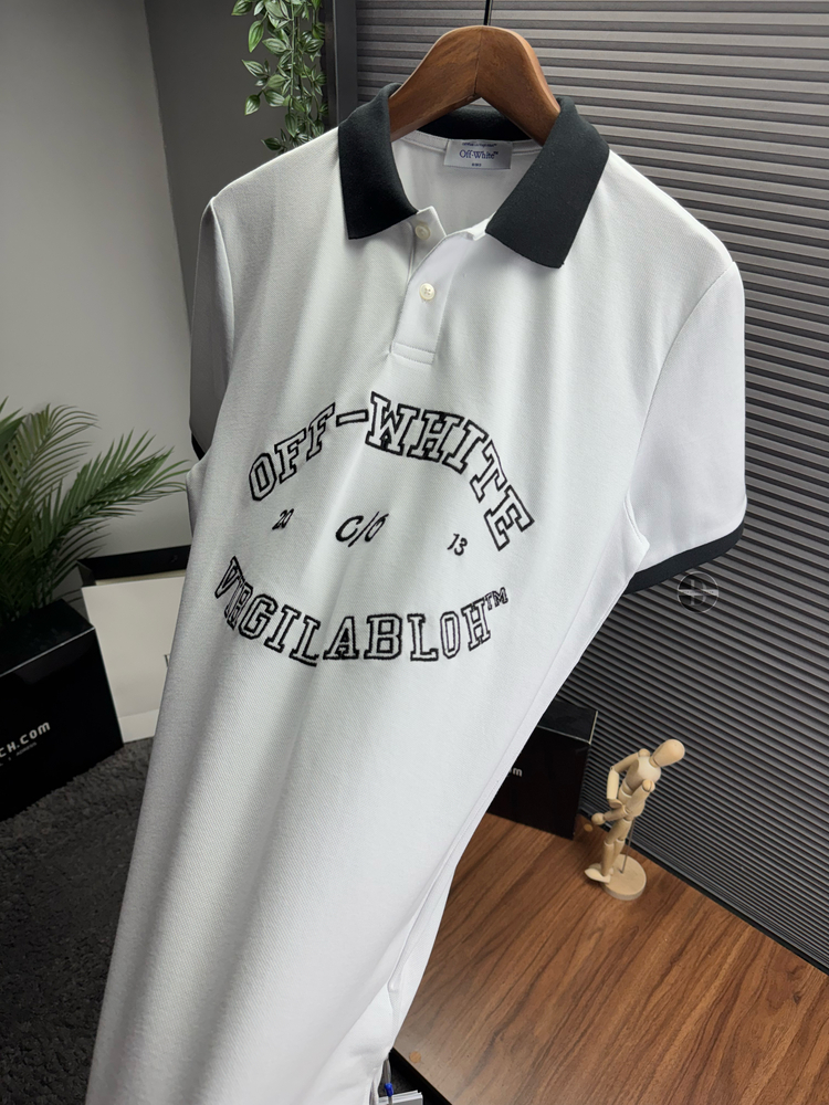 Off White Orjinal Etiketli Polo Yaka Beyaz