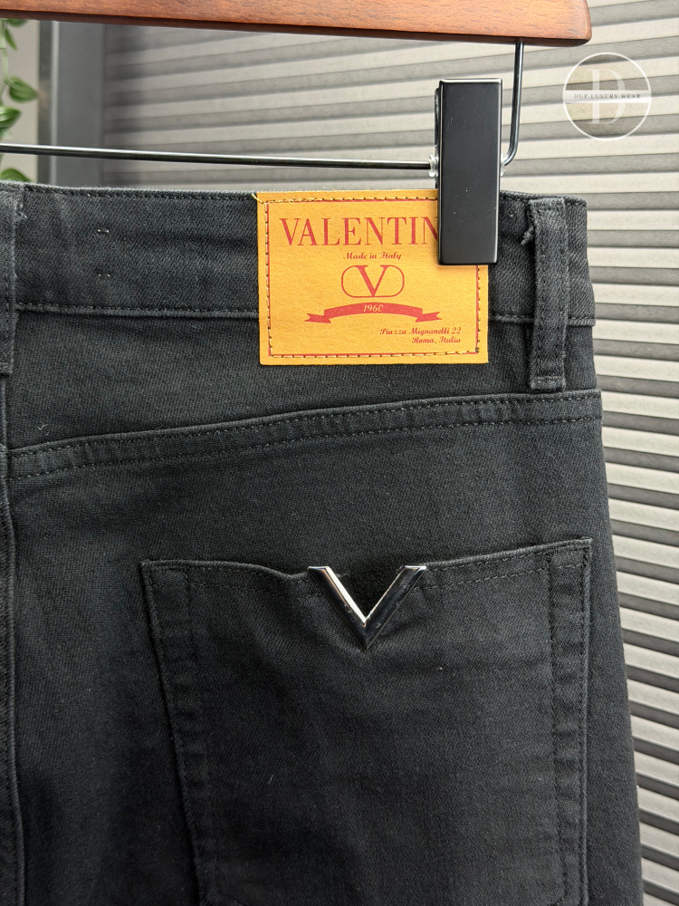 Valentino Orjinal Etiketli Kot Pantolon Siyah 