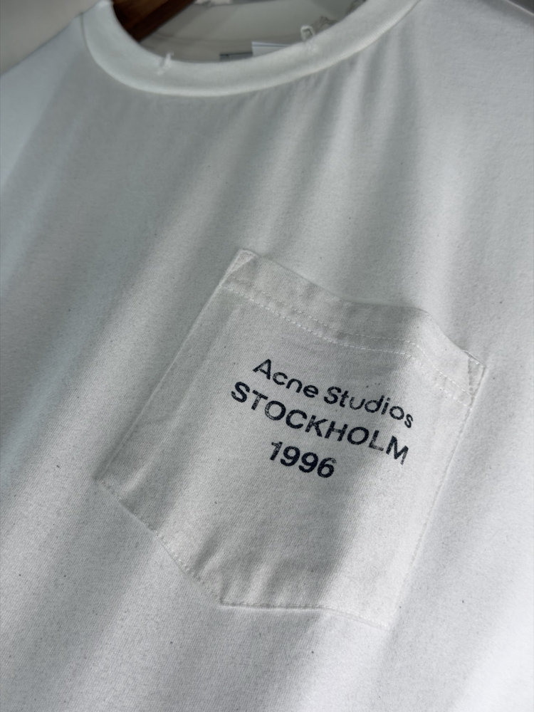 Acne Studios Orjinal Etiketli T-Shirt Beyaz (Oversize)