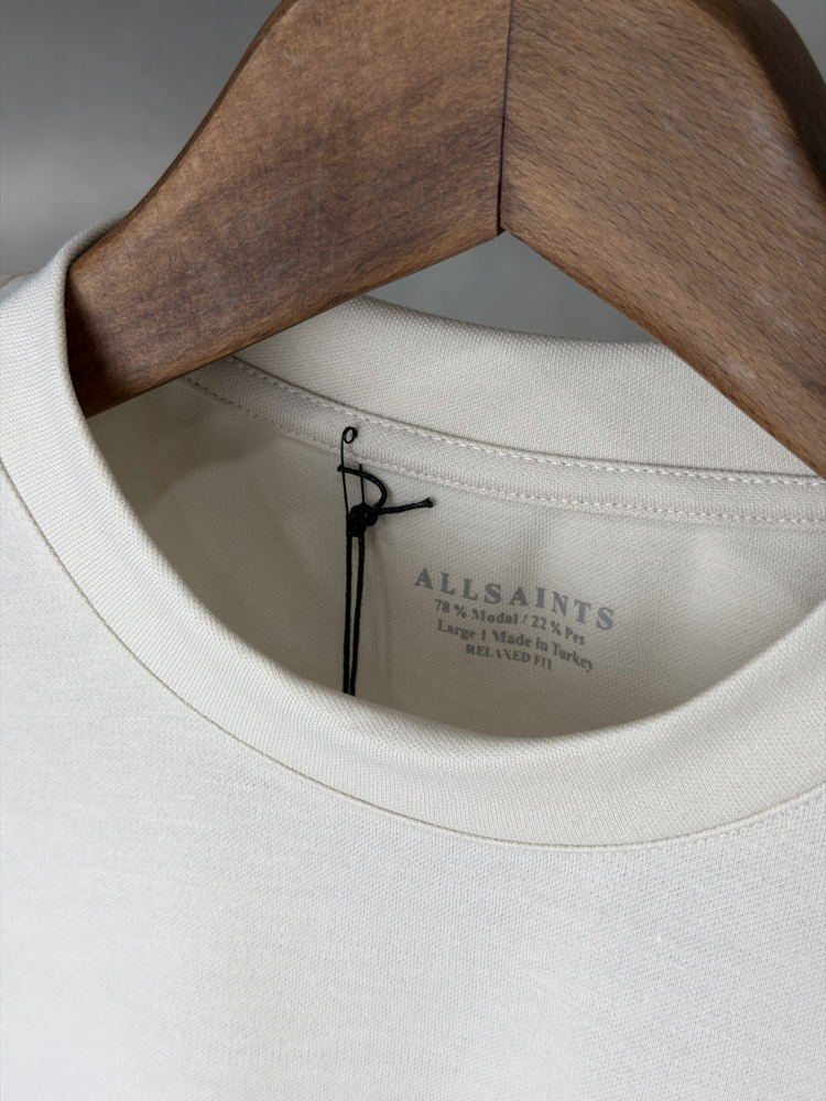 AllSaints Orjinal Etiketli T-Shirt Açık Bej (Modal Pike)