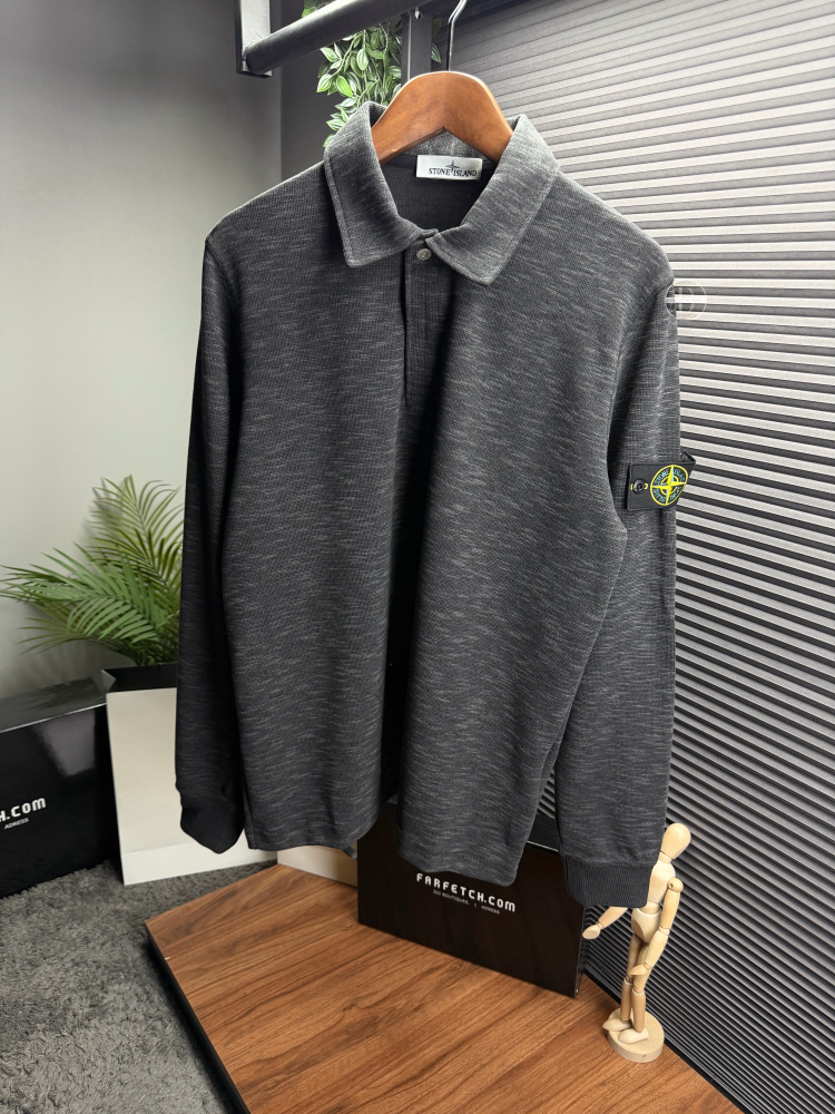 Stone Island Orjinal Etiketli Polo Yaka Sweatshirt