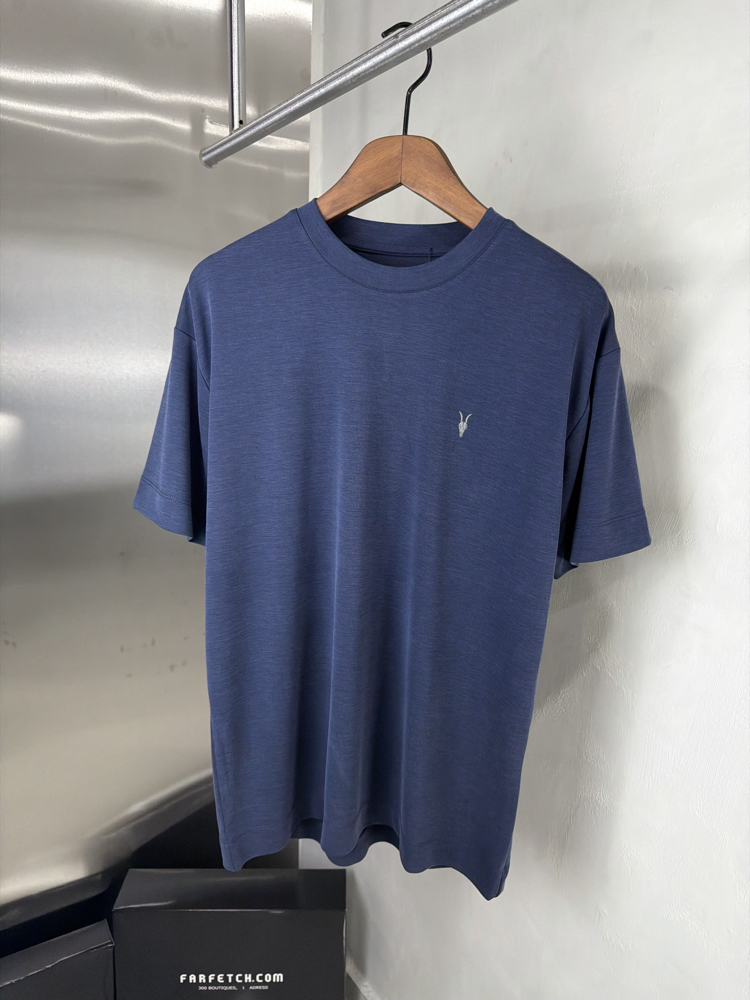 AllSaints Orjinal Etiketli T-Shirt Lacivert (Modal Pike)