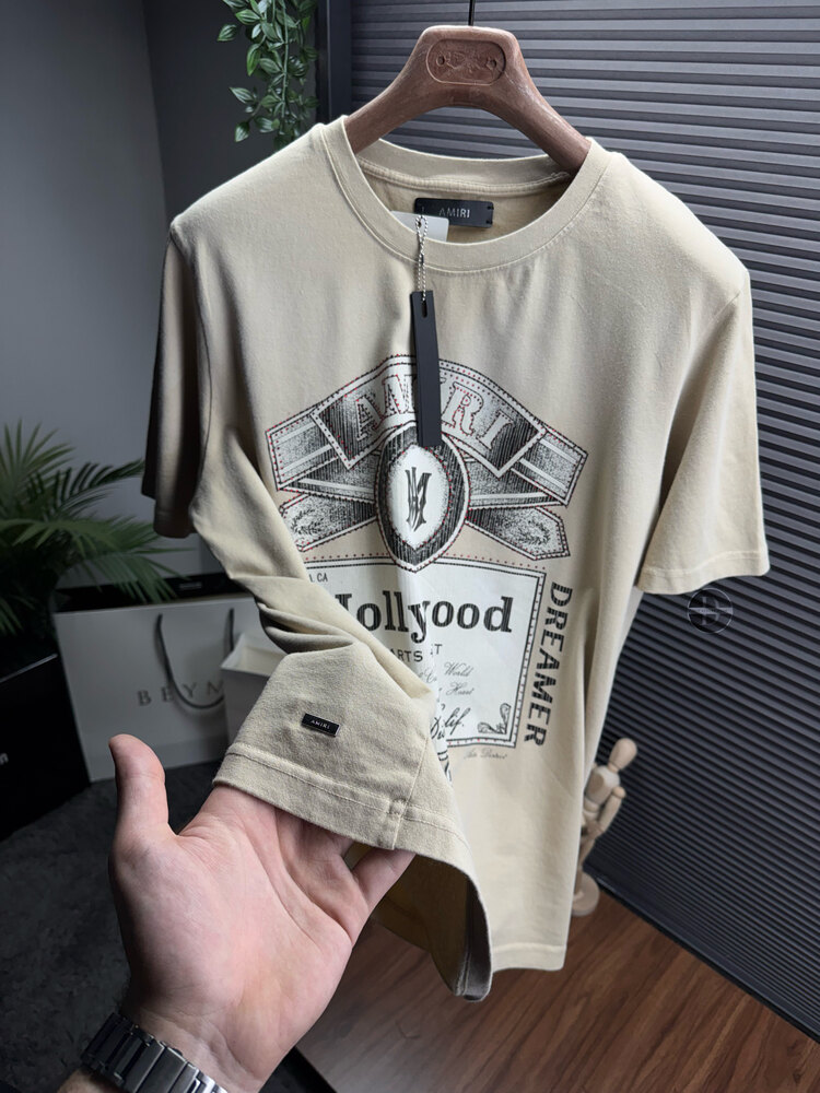 Amiri Orjinal Etiketli T-Shirt Bej
