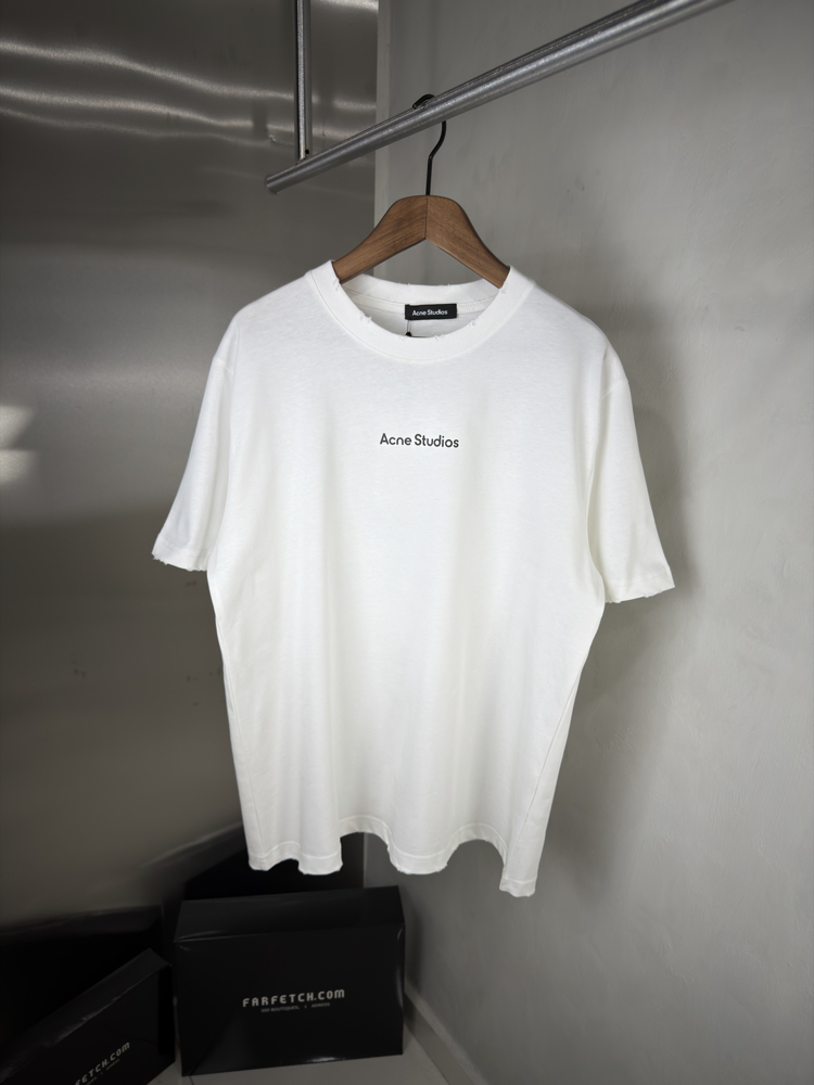 Acne Studios Orjinal Etiketli T-Shirt Beyaz (Oversize)