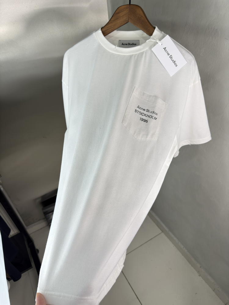 Acne Studios Orjinal Etiketli T-Shirt Beyaz (Oversize)