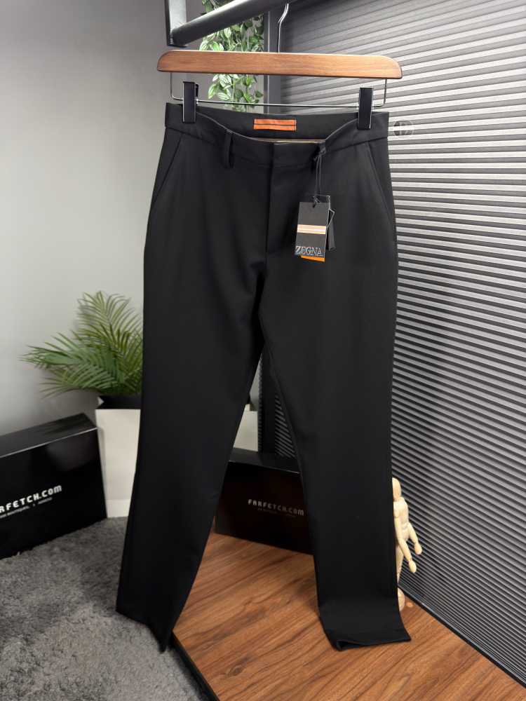 Zegna Orjinal Etiketli Kumaş Pantolon Siyah