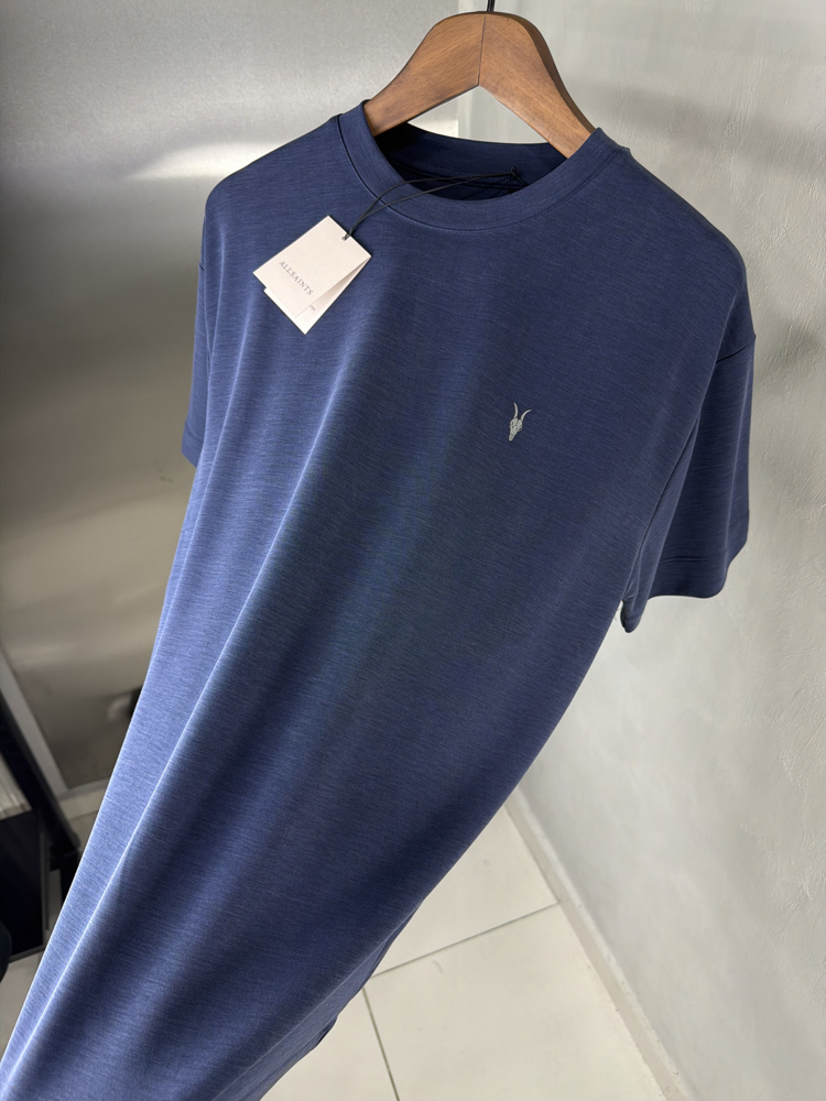 AllSaints Orjinal Etiketli T-Shirt Lacivert (Modal Pike)