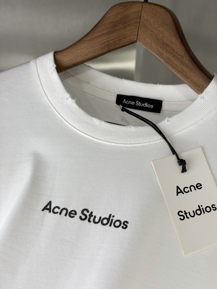 Acne Studios Orjinal Etiketli T-Shirt Beyaz (Oversize)
