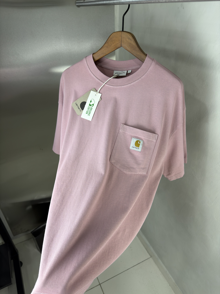 Carhartt Oversize Yıkamalı T-Shirt Pembe (Orjinal)