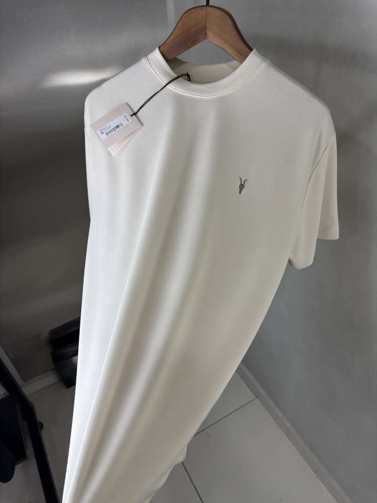 AllSaints Orjinal Etiketli T-Shirt Açık Bej (Modal Pike)