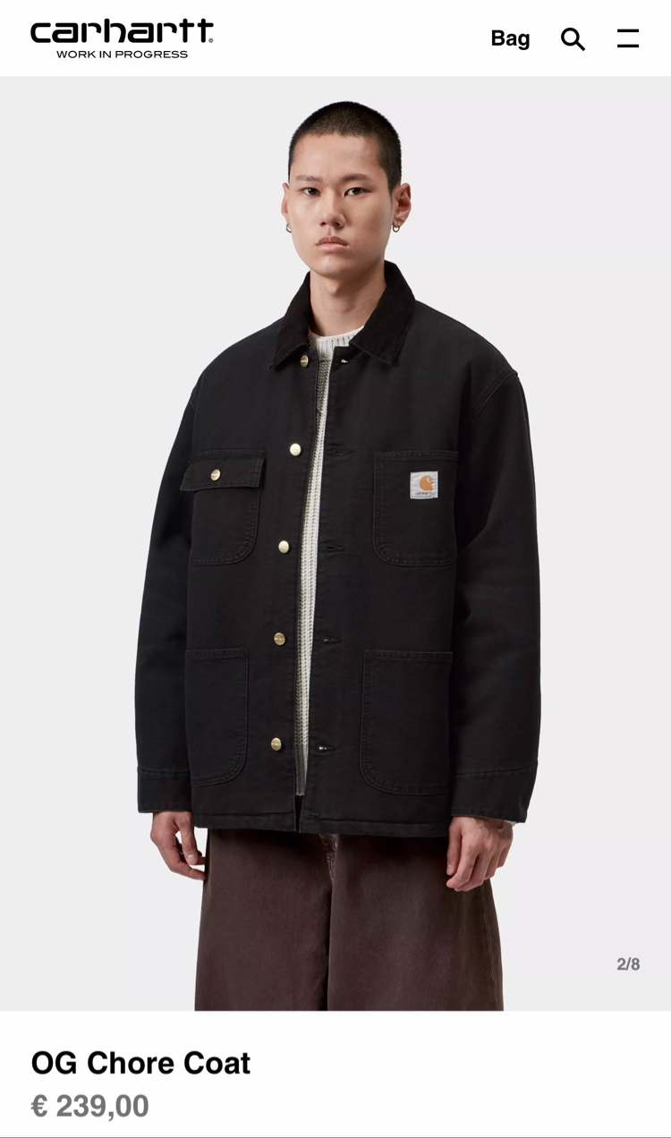 Carhartt Düğmeli Ceket Siyah (Orjinal)