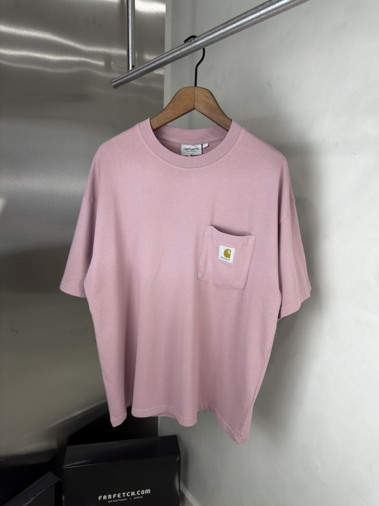 Carhartt Oversize Yıkamalı T-Shirt Pembe (Orjinal)