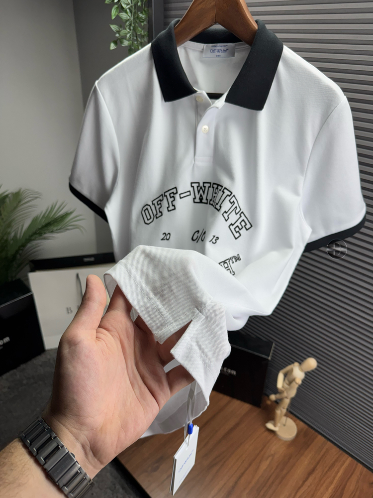 Off White Orjinal Etiketli Polo Yaka Beyaz