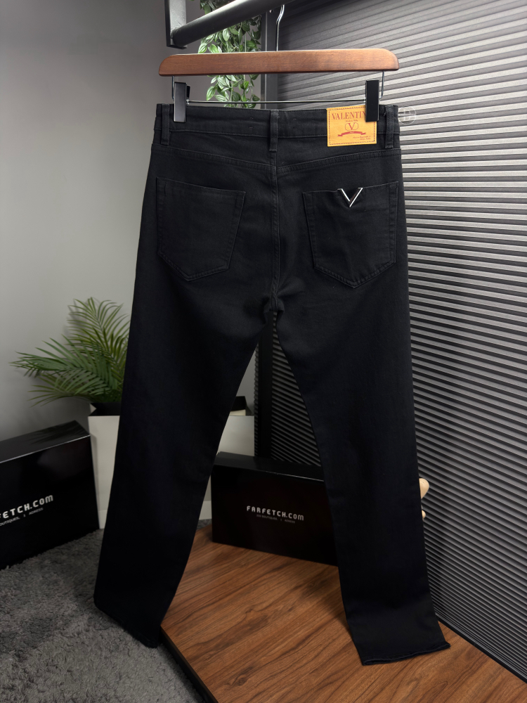Valentino Orjinal Etiketli Kot Pantolon Siyah 