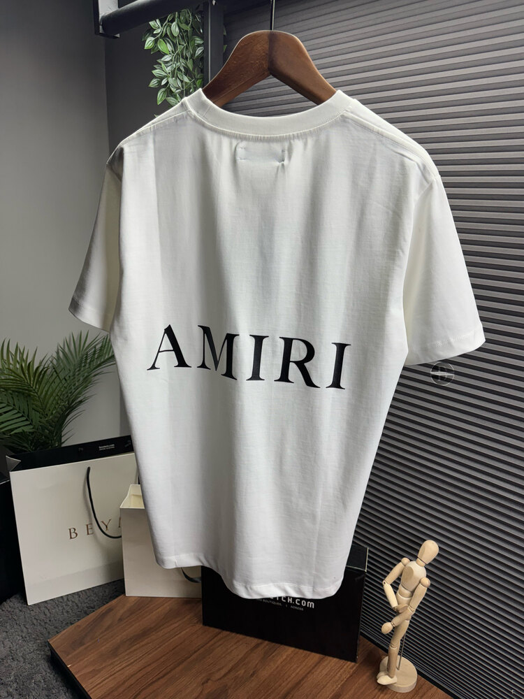 Amiri Orjinal Etiketli T-Shirt Beyaz (Sırt Detay)