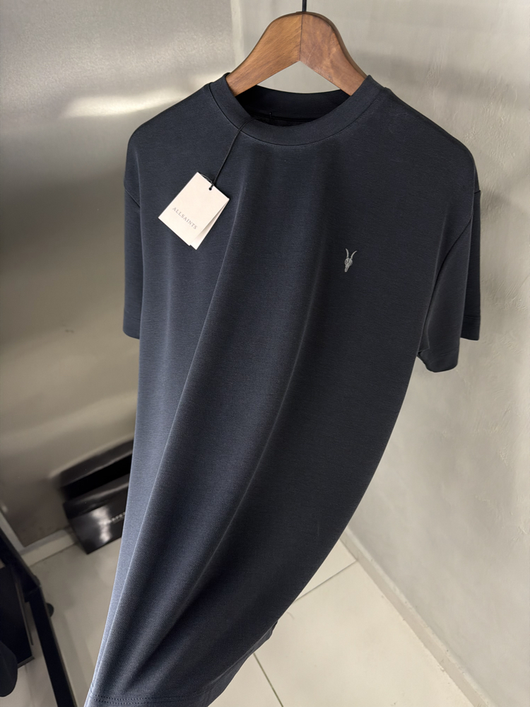 All Saints Orjinal Etiketli T-Shirt Koyu Antrasit (Modal Pike)