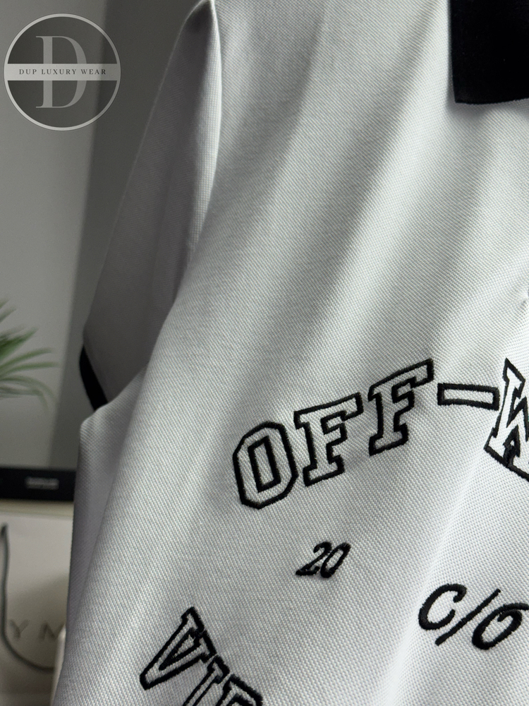 Off White Orjinal Etiketli Polo Yaka Beyaz