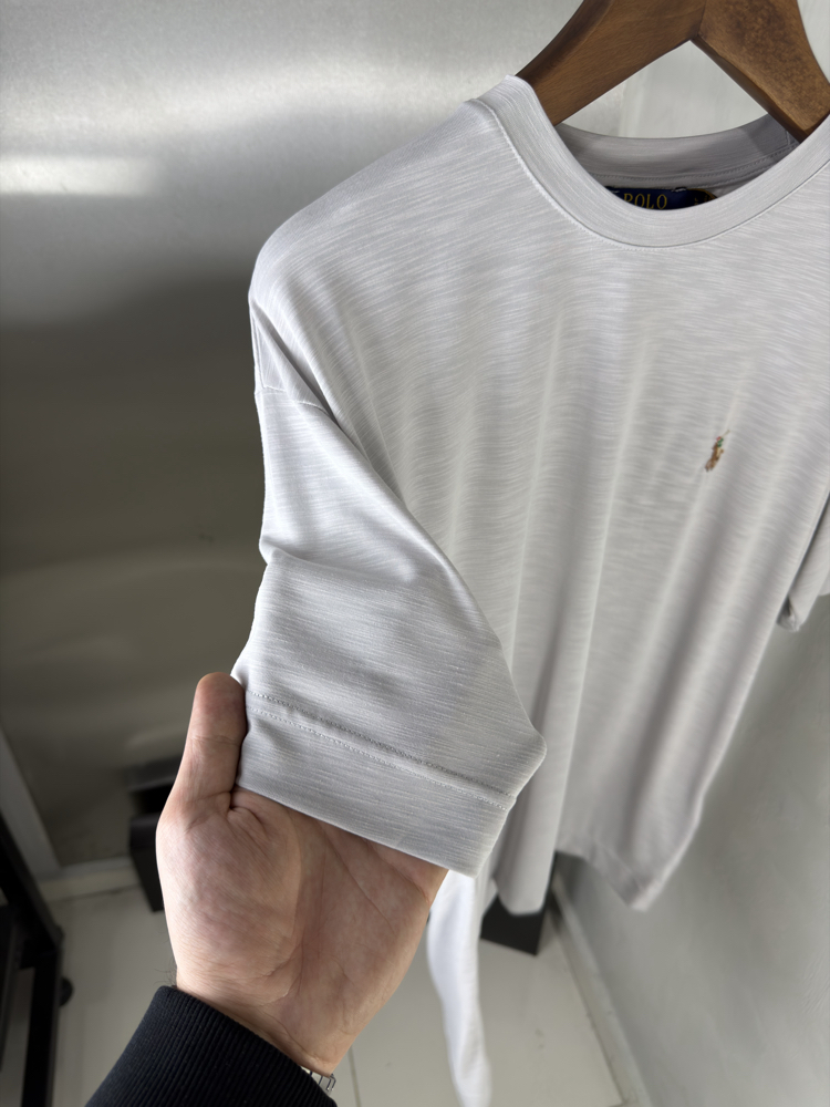 RL Orjinal Etiketli T-Shirt Gri (Flamlı Modal)