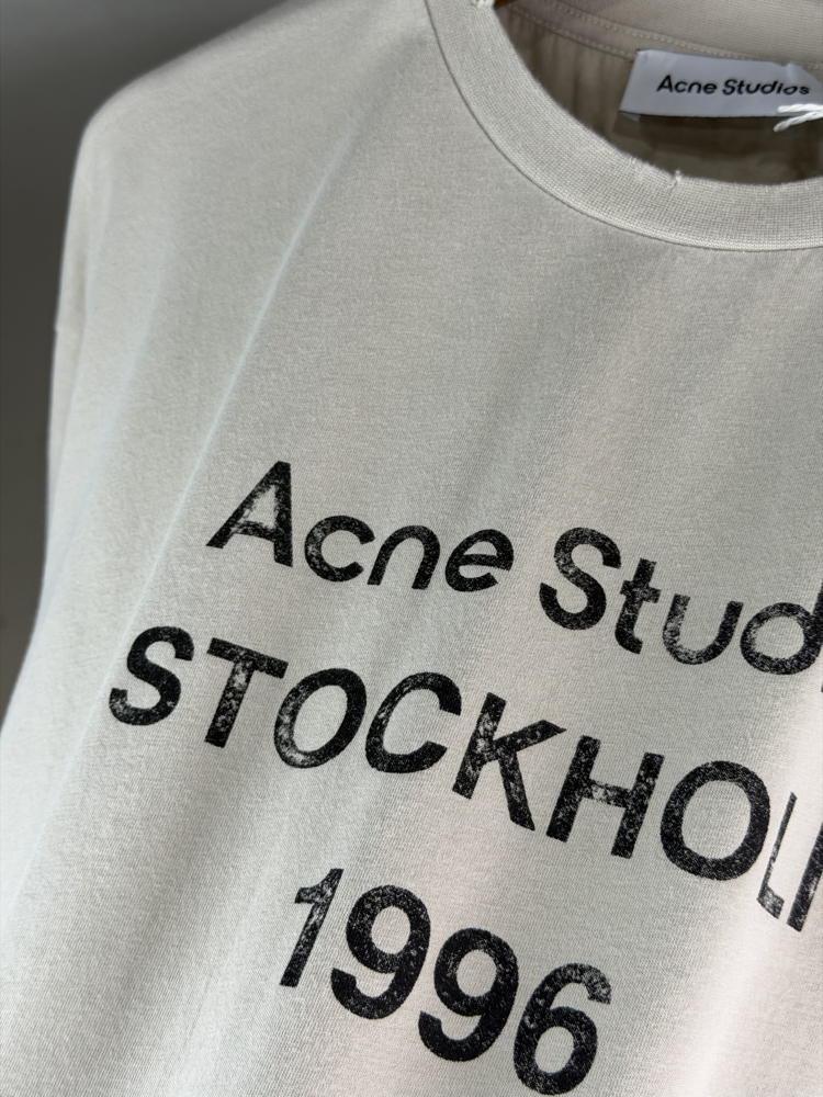 Acne Studios Orjinal Etiketli T-Shirt Bej (Oversize)