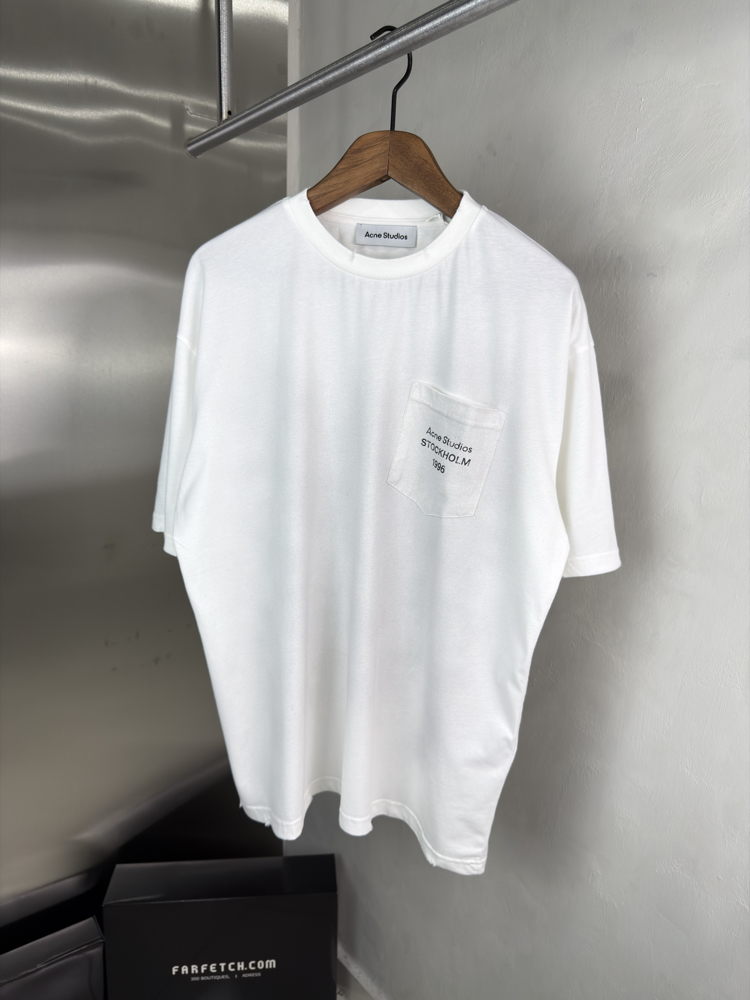 Acne Studios Orjinal Etiketli T-Shirt Beyaz (Oversize)
