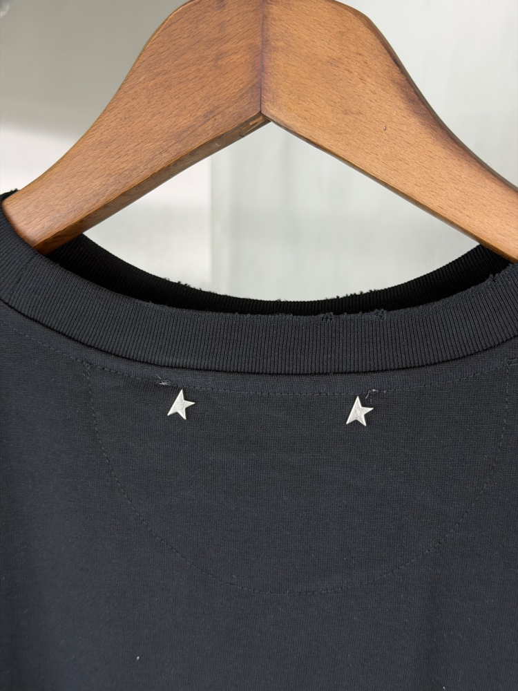 Golden Goose Orjinal Etiketli T-Shirt Siyah (Ense Detay)