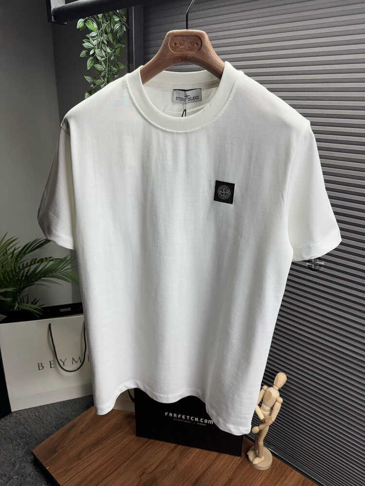 Stone Island Orjinal Etiketli T-Shirt Beyaz
