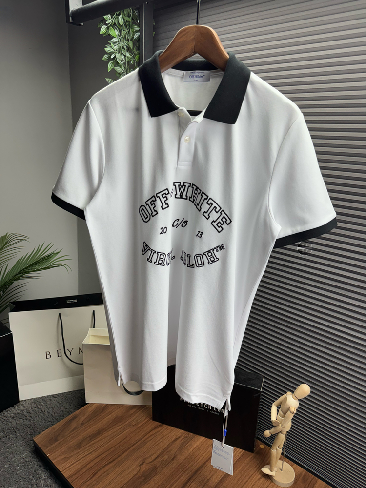 Off White Orjinal Etiketli Polo Yaka Beyaz