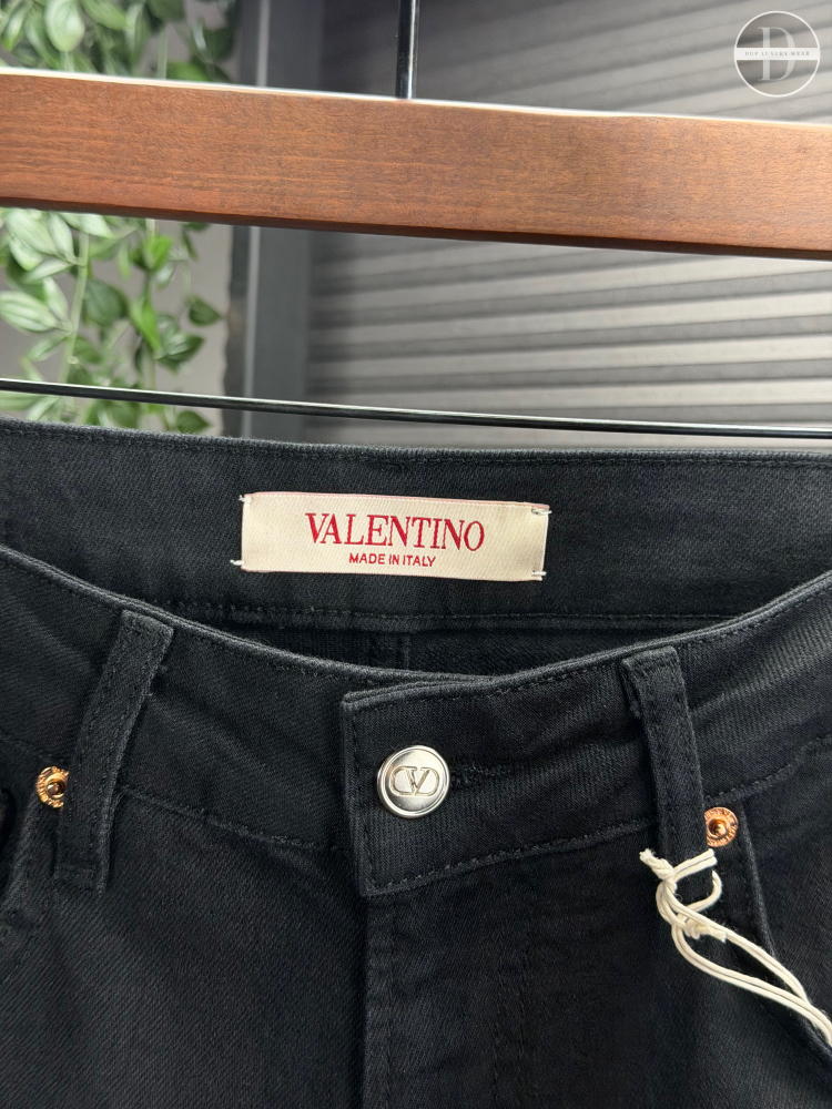 Valentino Orjinal Etiketli Kot Pantolon Siyah 
