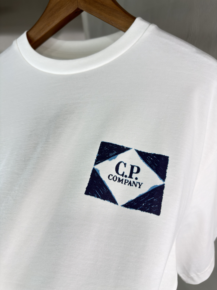 CP Company Orjinal Etiketli T-Shirt Beyaz