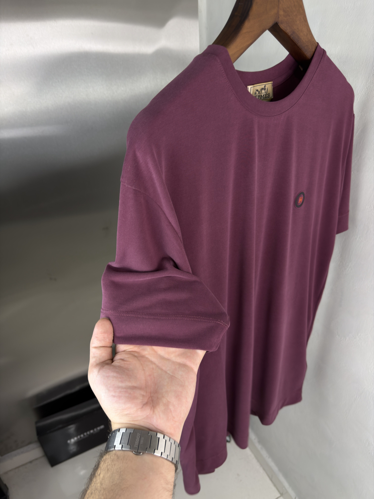 HRMS Orjinal Etiketli T-Shirt Bordo (Modal)